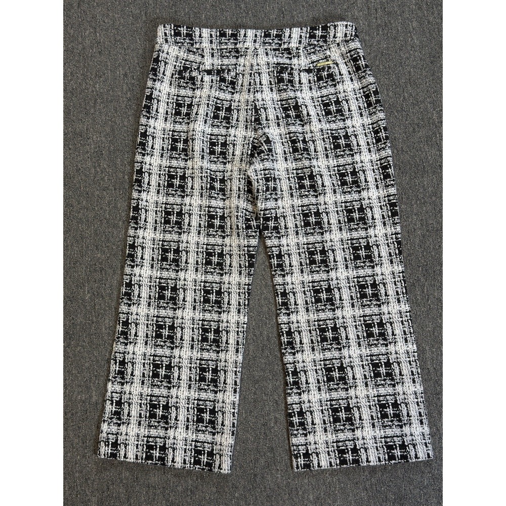 Michael‎ Kors Black & White Tweed Cropped Pants Women's Size Medium Career